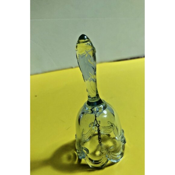 Vintage Fenton Lilac Tinted Glass Drapery Bell w/ Label 4.25" x 2.3" x 2" - Picture 3 of 9